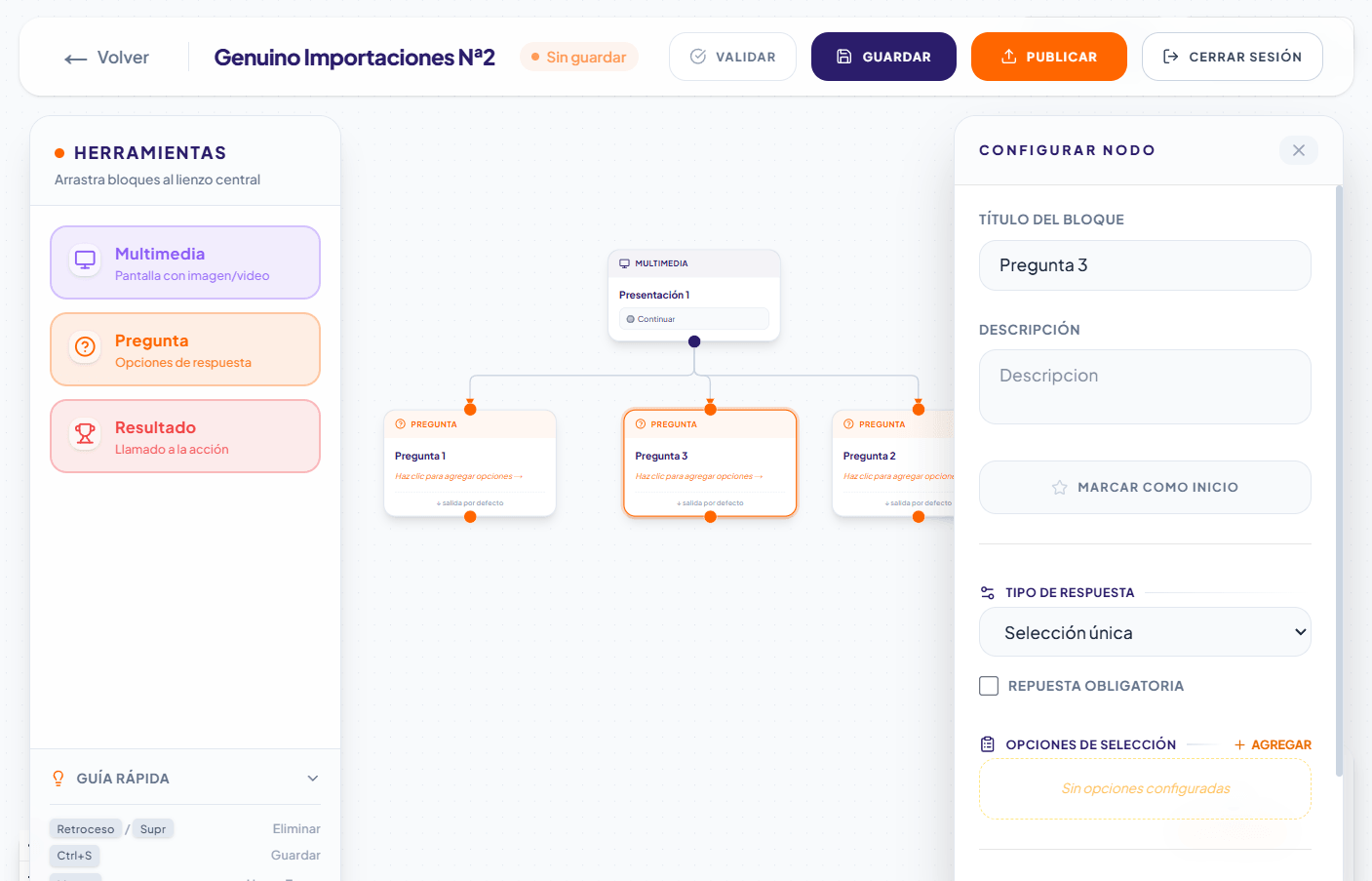 Fase 2 — Flow Builder + Dashboard desktop